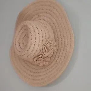 Jacklin Smith Straw Sun Hat with Pink Flower Accent Vintage JACLYN SMITH Charlie main image 3
